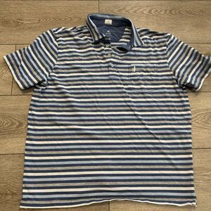 Johnnie O Hangin Out Golf Polo Mens XXL Shirt Cotton Blend Casual Blue Striped